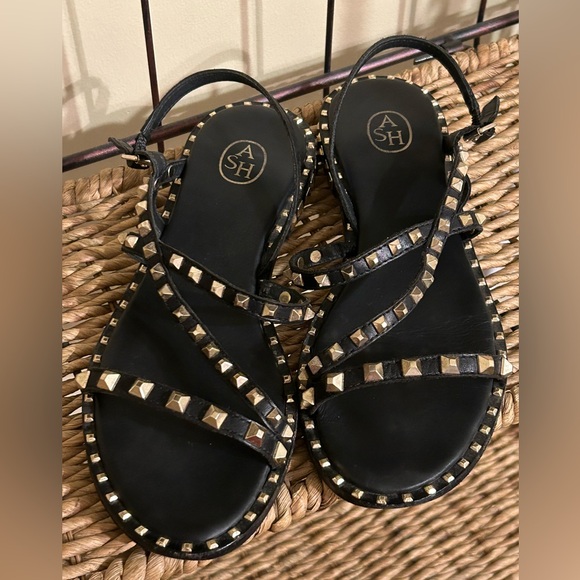 Ash Peace Studded Slingback Leather Sandals 38 - Picture 6 of 12